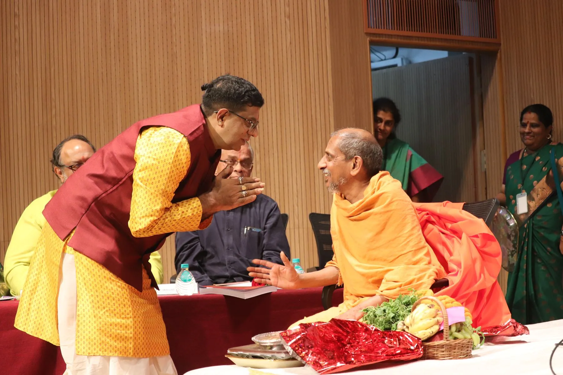 Touching feet of the seer