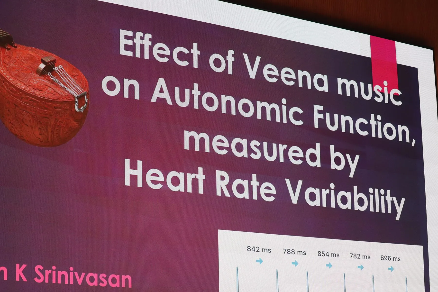 Research slide: Effect of Veena Music on Autonomic Function (HRV)
