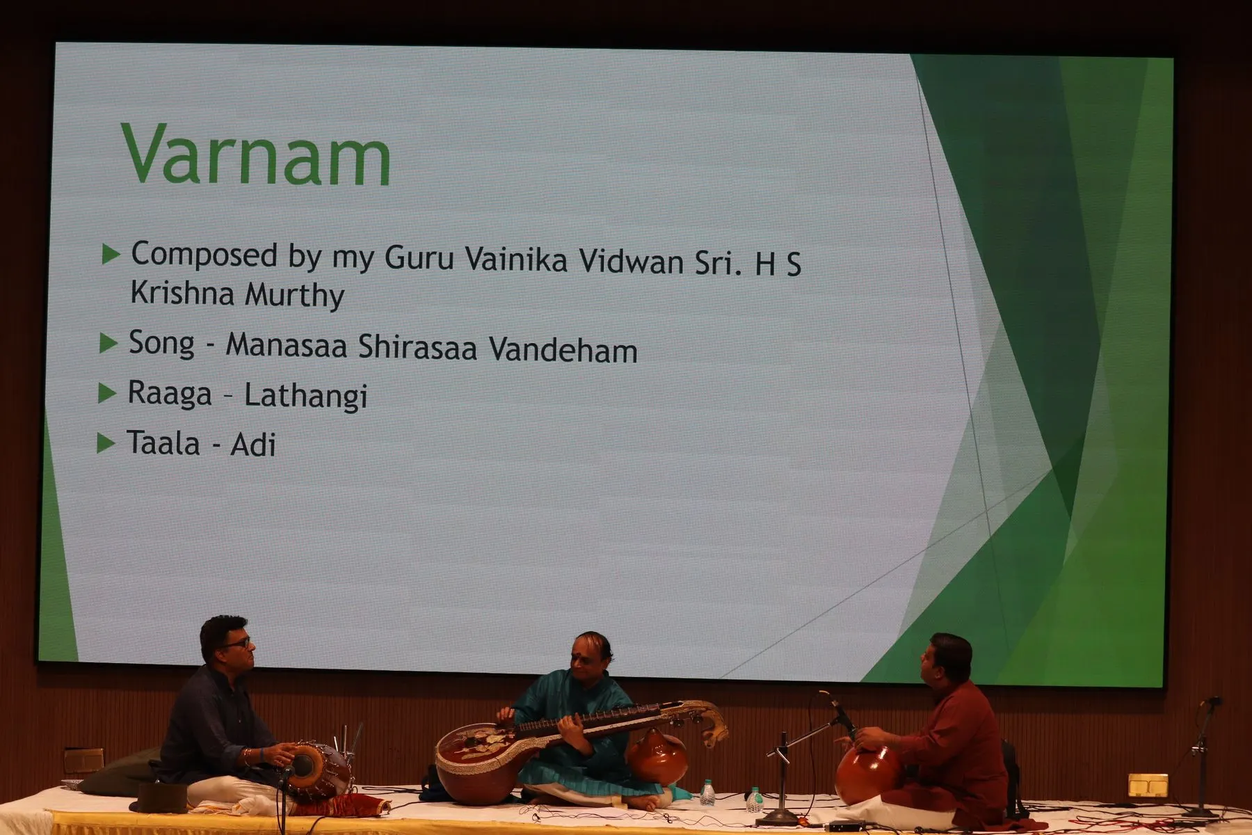 'Varnam' slide with concert