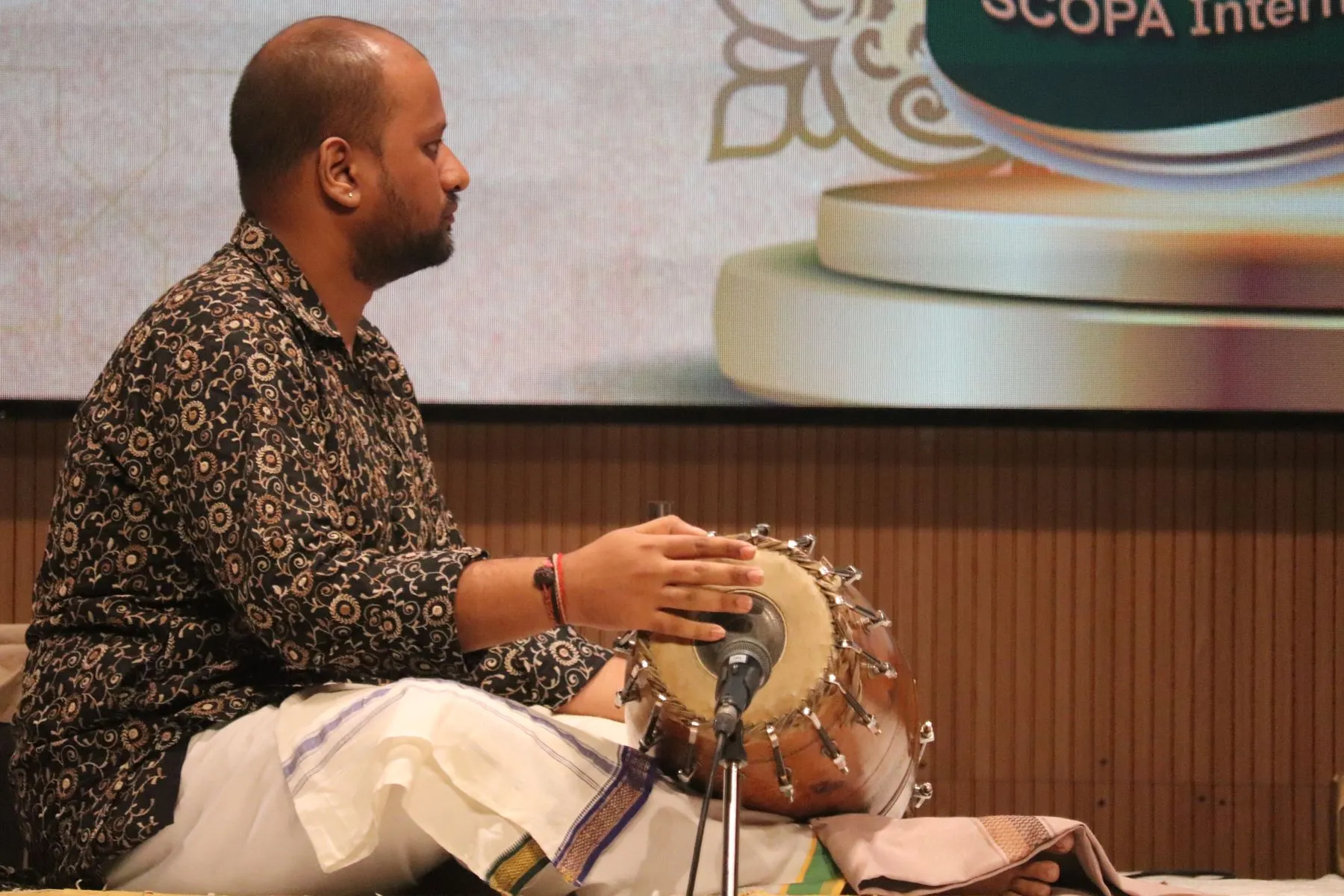 Mridangam artist close