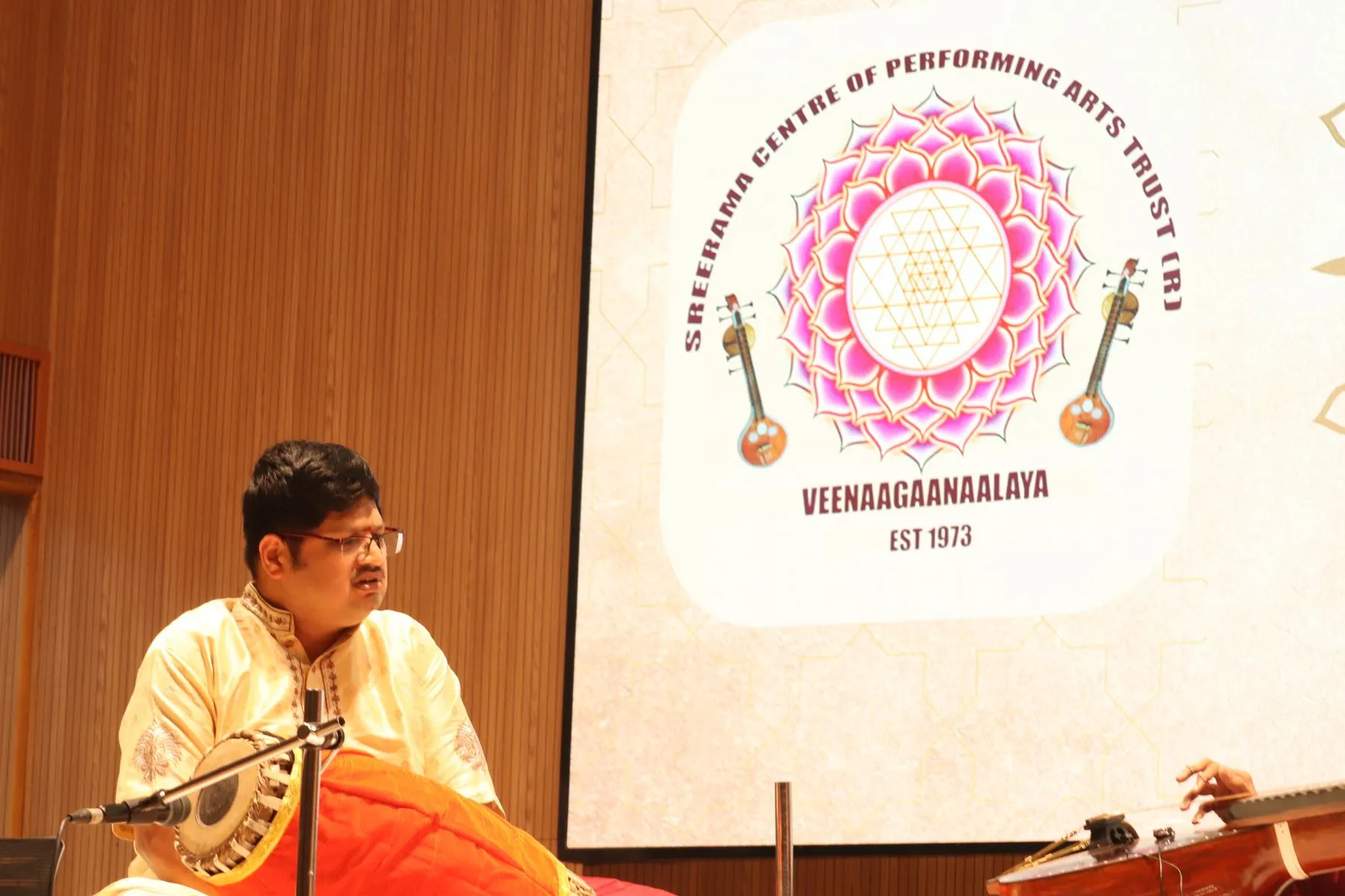 Mridangam with Veenagaanalaya backdrop