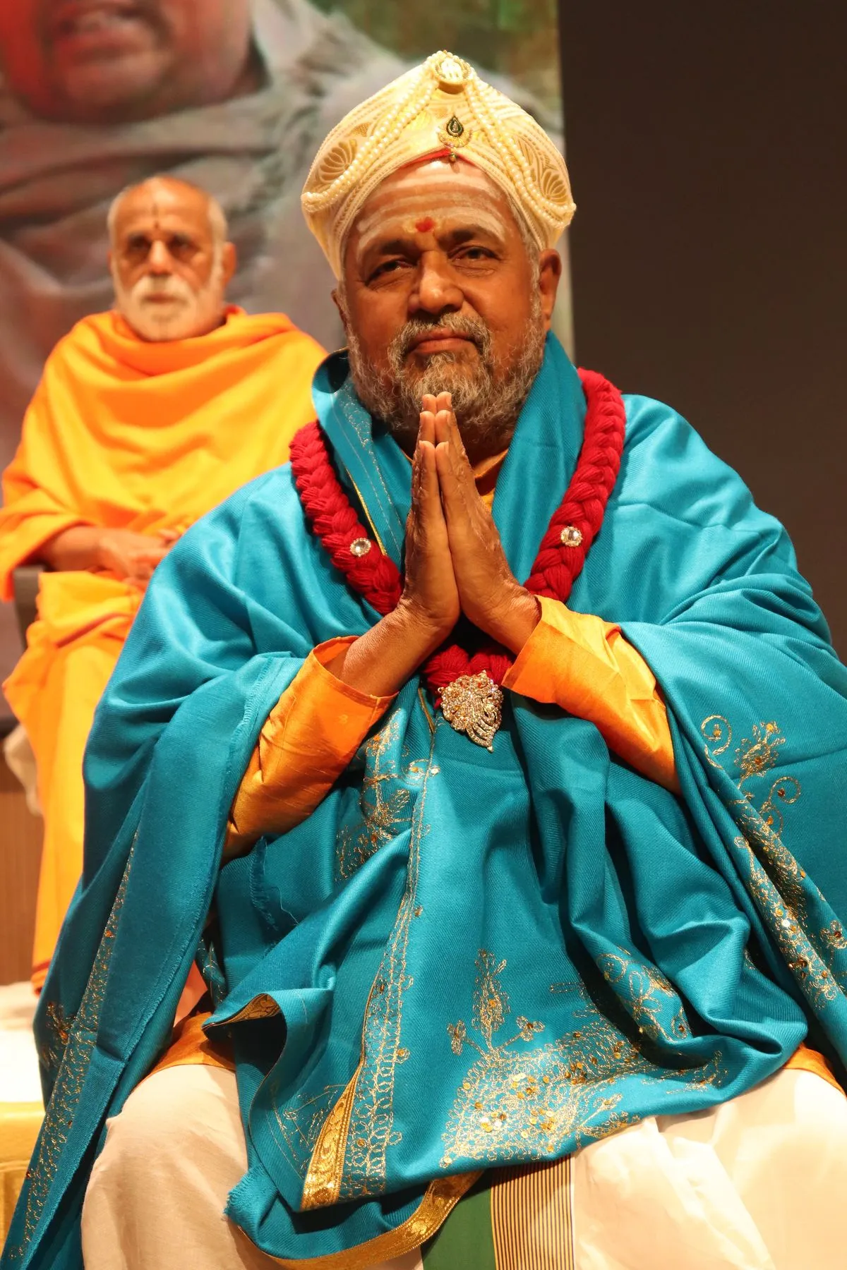 Honoree in turban, namaste